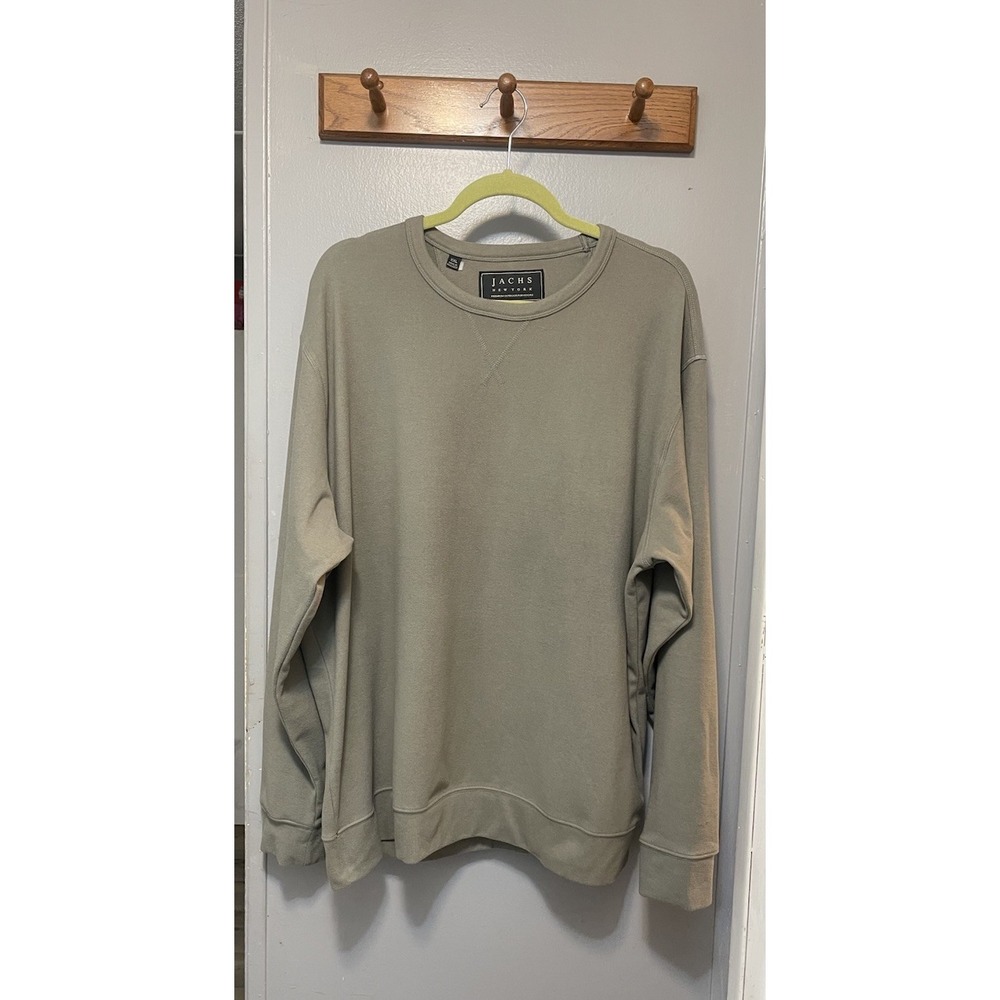 Jachs New York Crewneck Sweatshirt Men's 2 Xl Olive Green soft Poly/Spandex